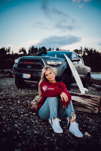 Dark Red Palm Crewneck