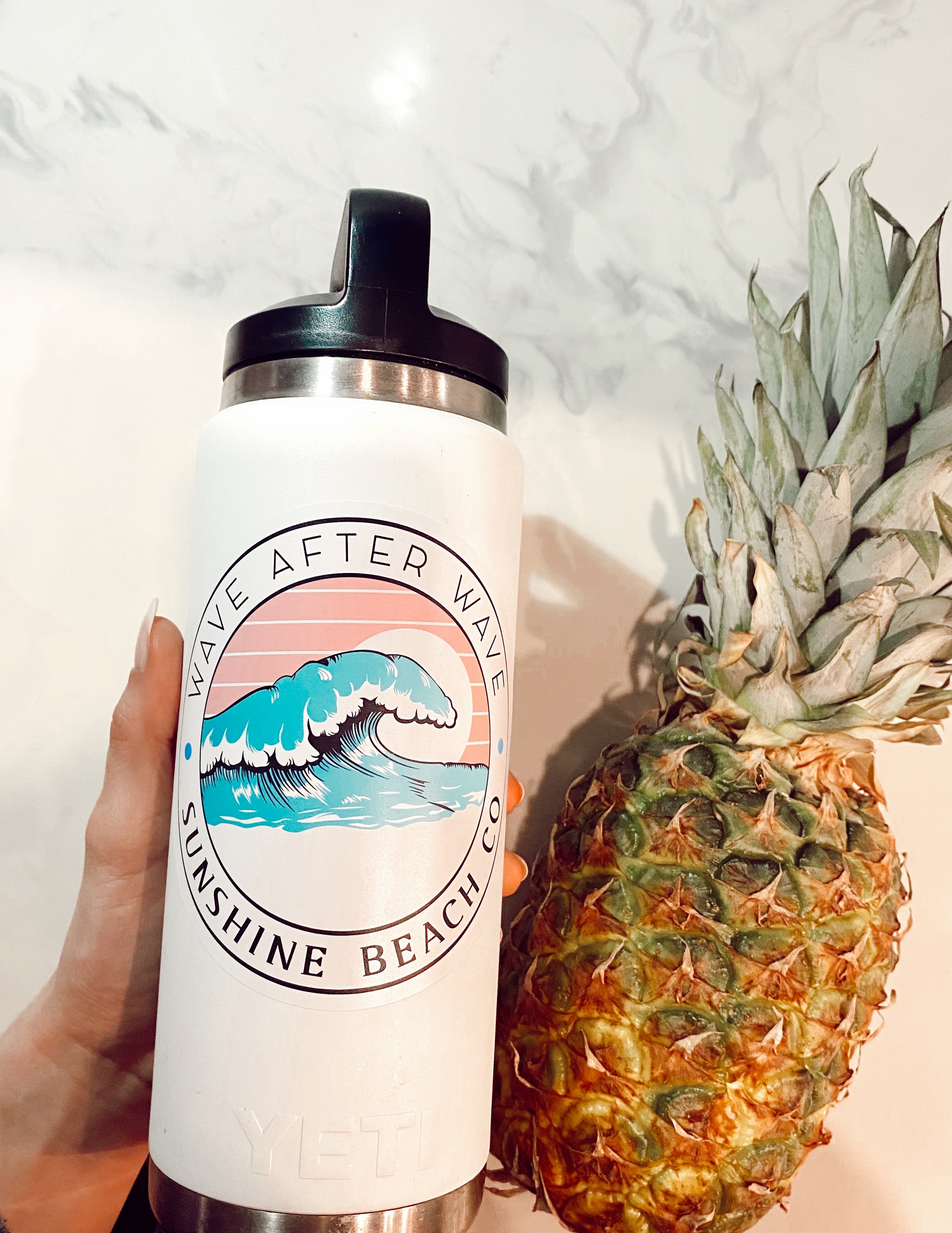 Wave after wave Sunshine beach co sticker